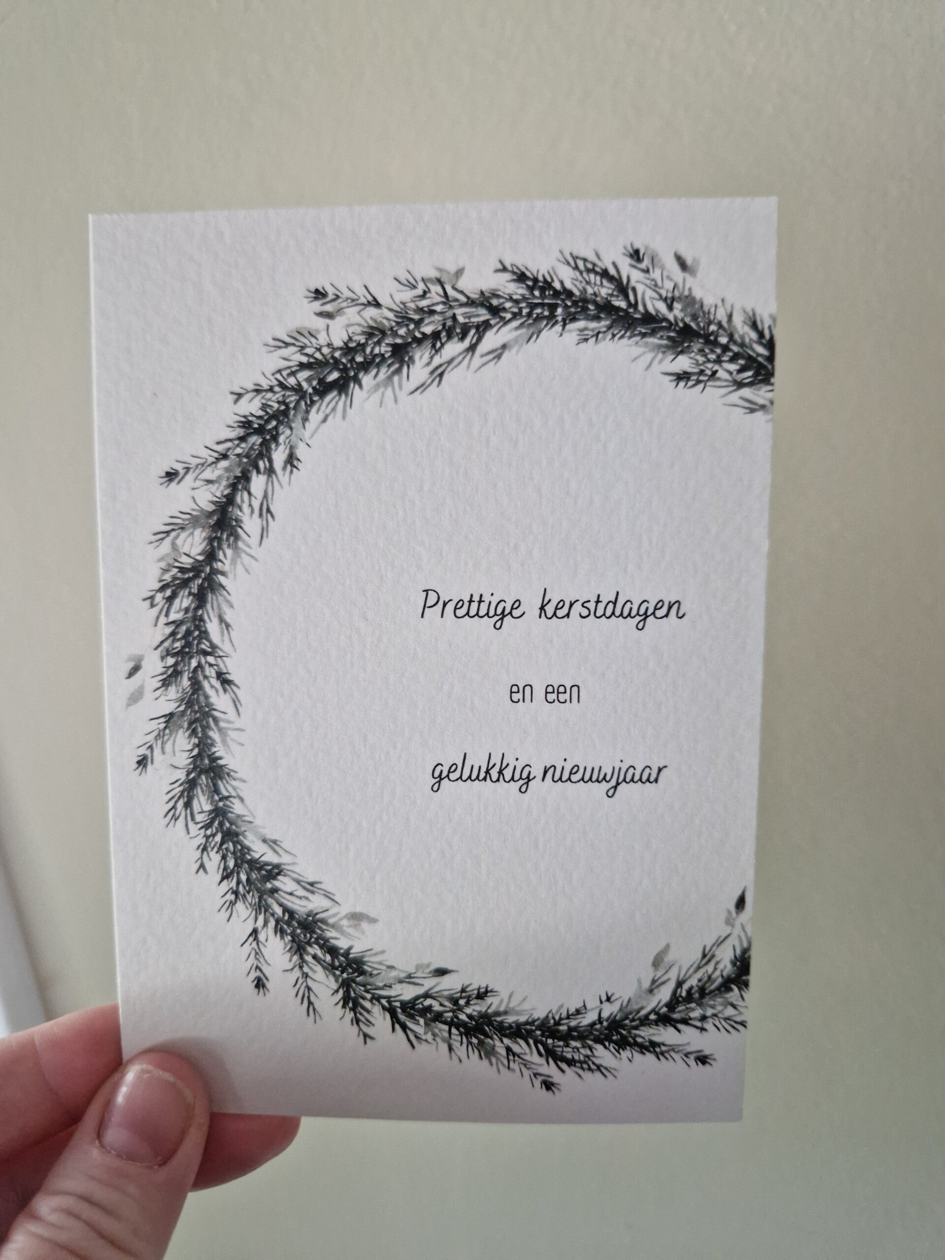 Kerstkaart krans - prettige kerstdagen