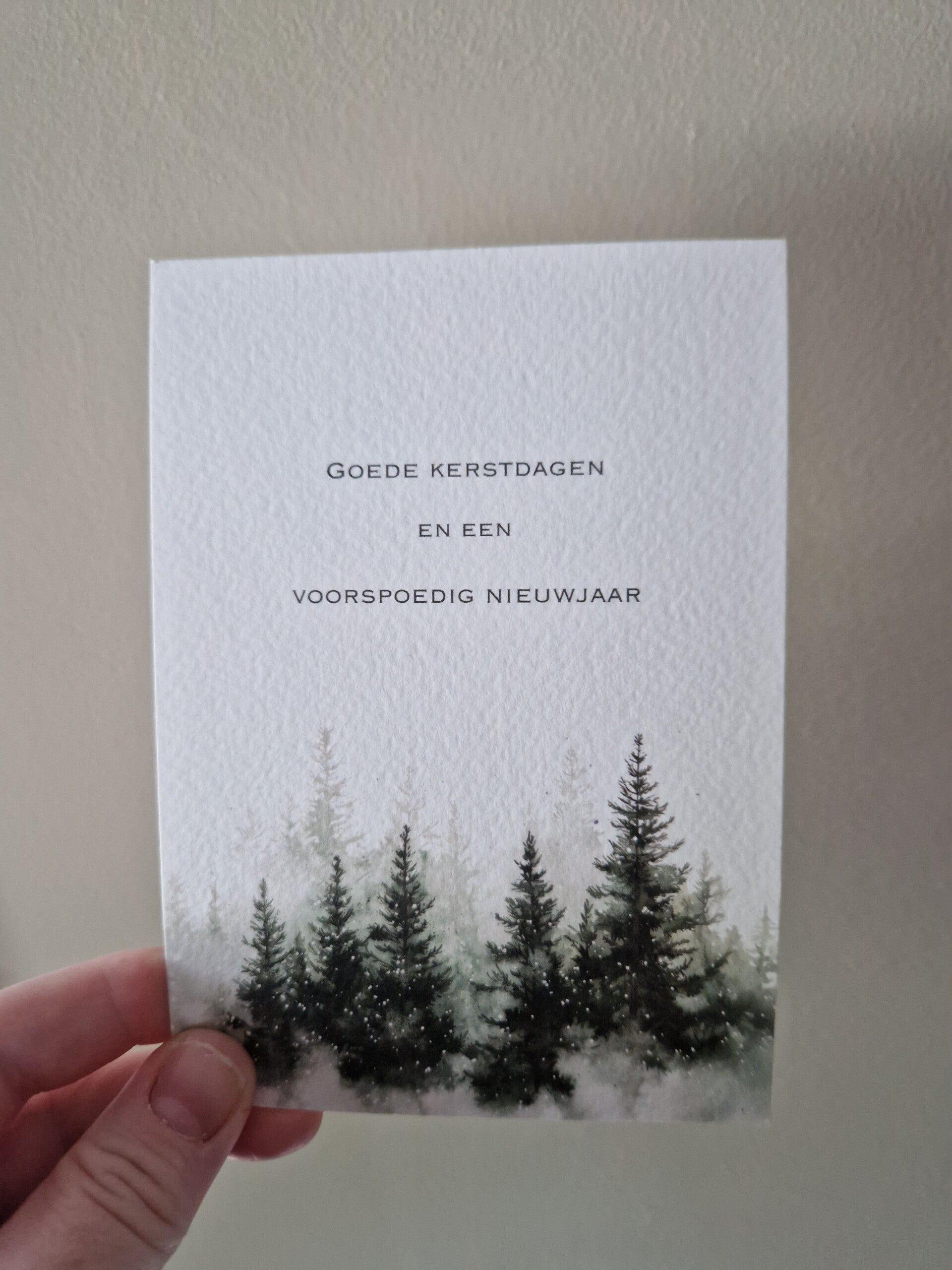 Kerstkaart goede kerstdagen - bomen