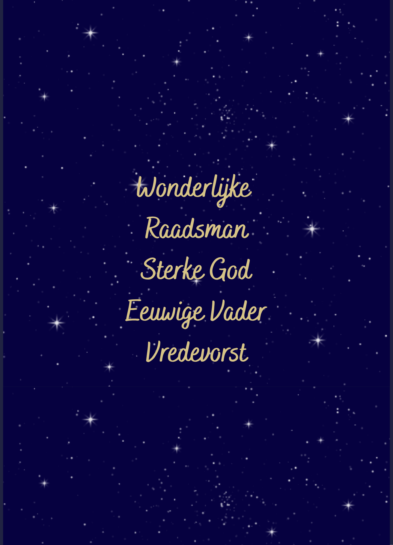 Kerstkaart 'Wonderlijke, Raadsman..'