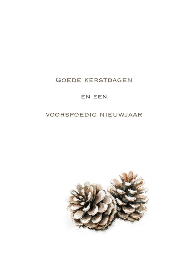 Kerstkaart goede kerstdagen - dennenappels