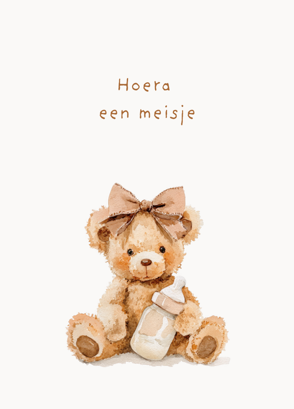 Kaart een meisje - beer