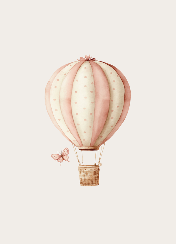 Kaart roze luchtballon