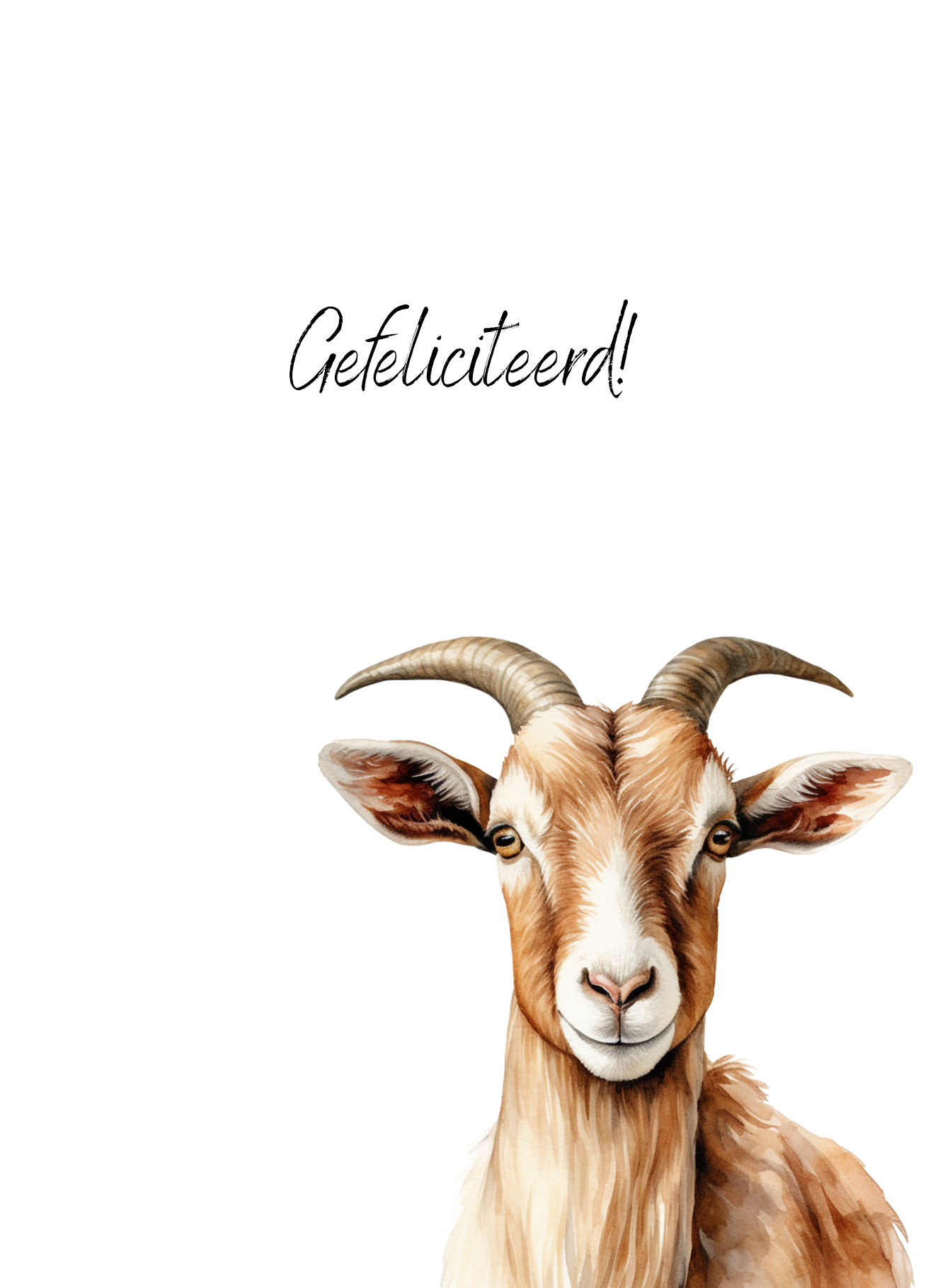 Kaart gefeliciteerd  - geit