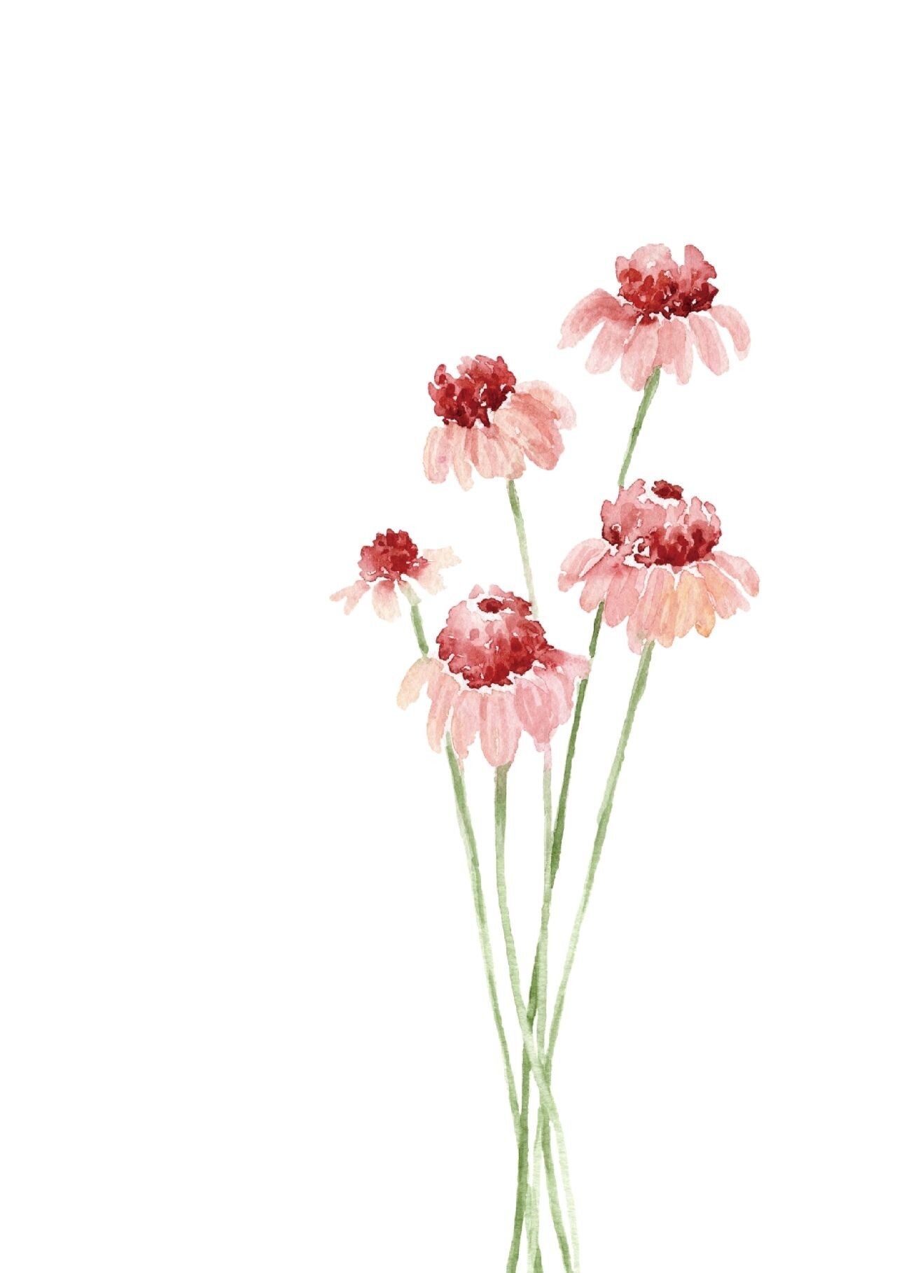 Kaart roze bloemen