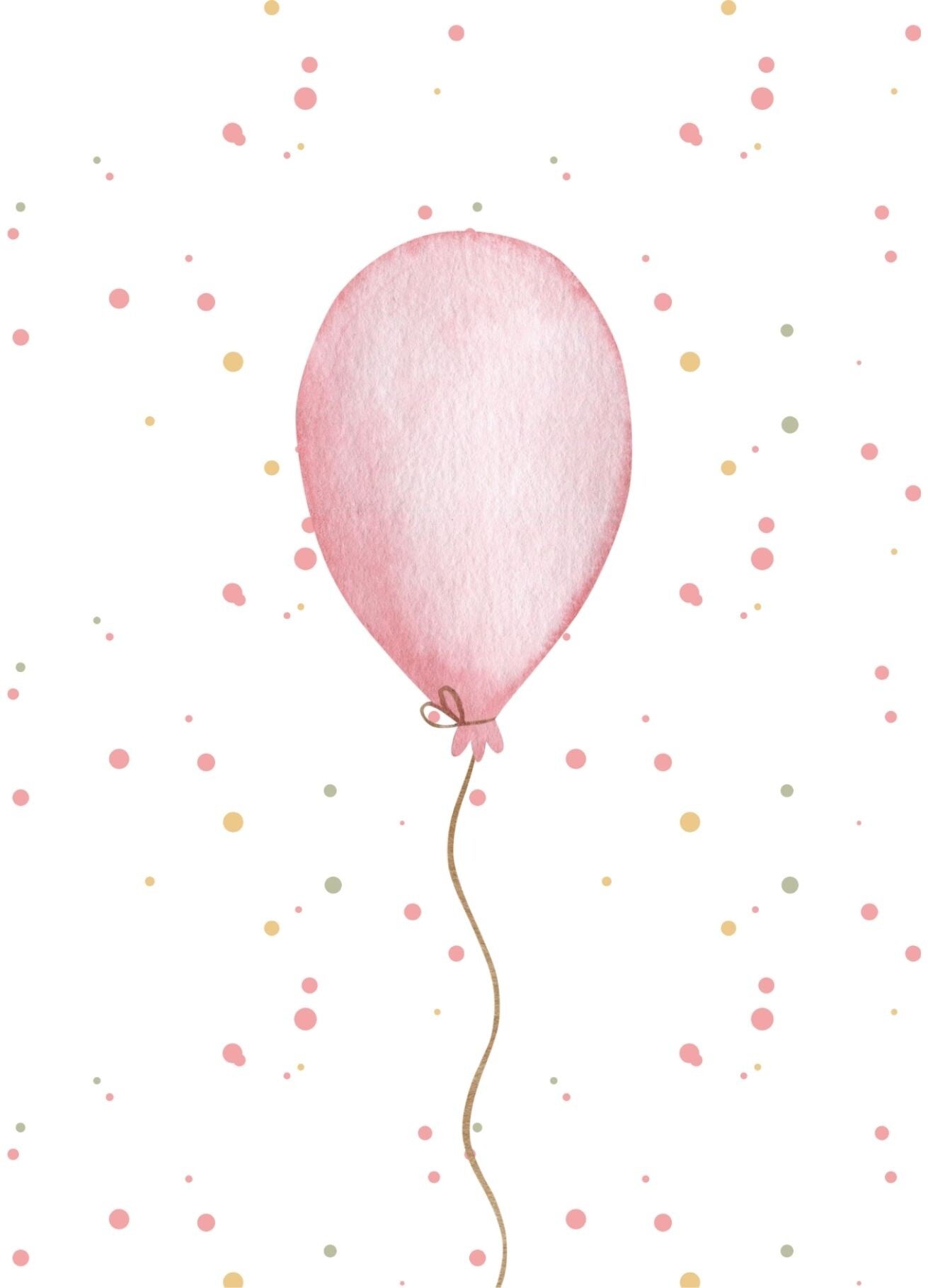 Kaart roze ballon