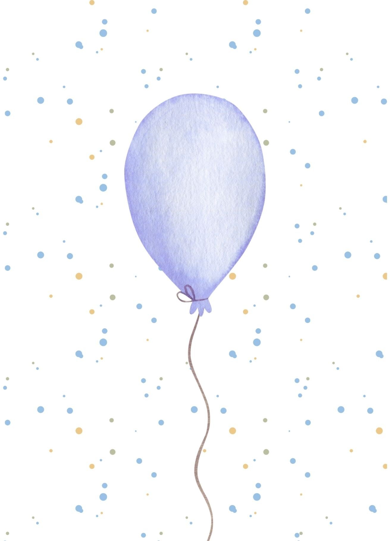 Kaart blauwe ballon