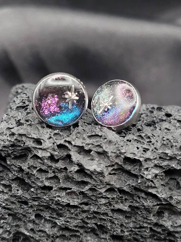 Boucles d'oreilles Cabochon "Galaxy"