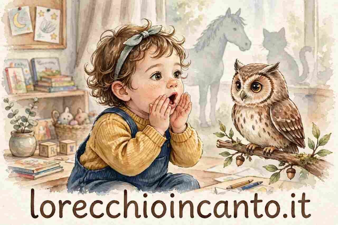 Bambina che imita il verso del gufo di sviluppo dell'attenzione al suono nella scuola dell'infanzia . l'orecchioincanto.it