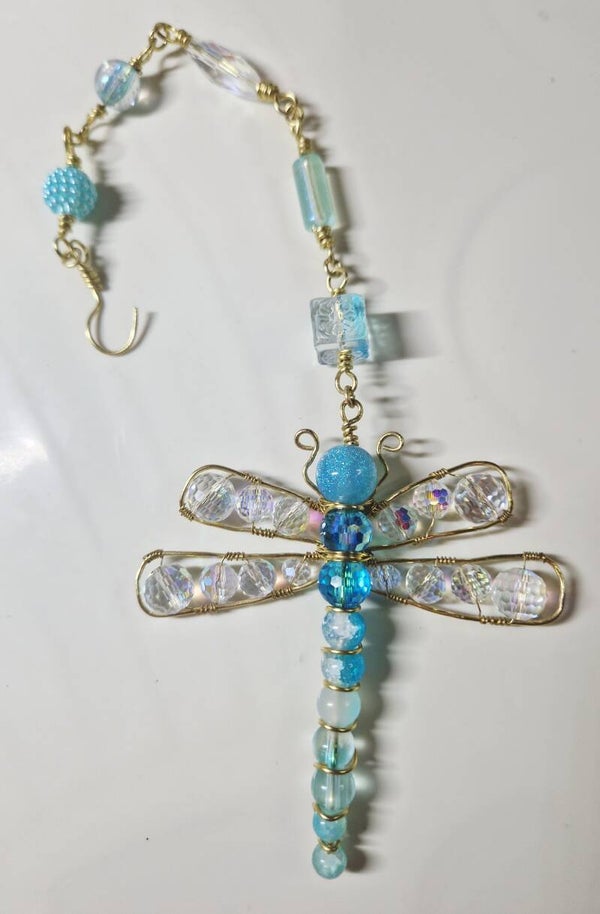 Blue dragonfly suncatcher