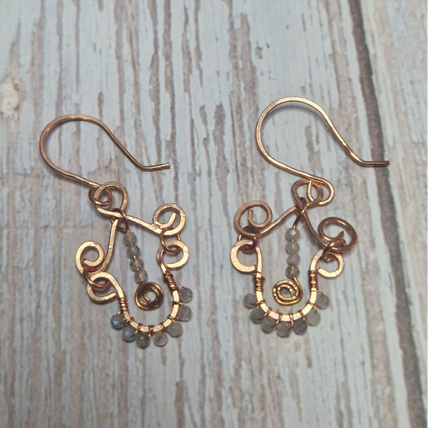 Laboradite beaded earrings