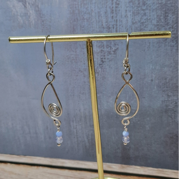Blue agate drop earrings