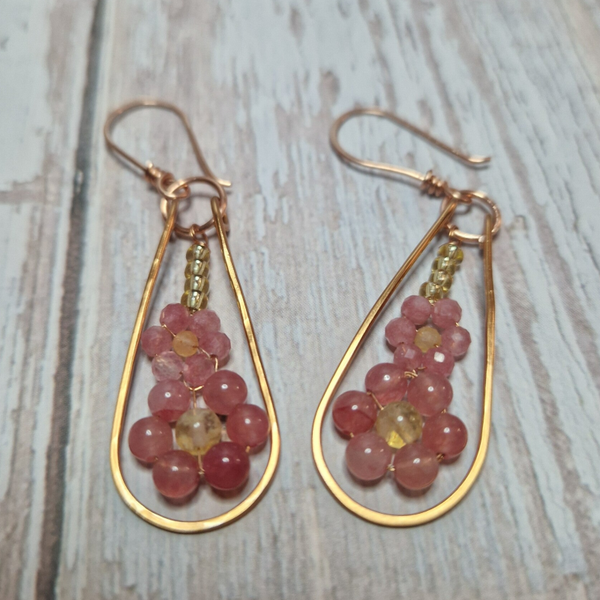 Strawberry quartz earringd