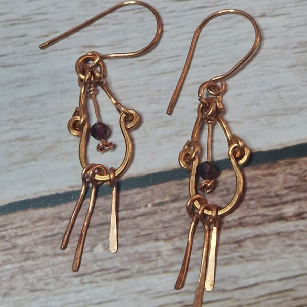 Small garnet earrings