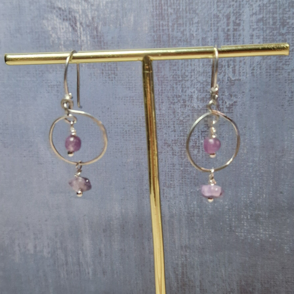Amethyst small drop earrings