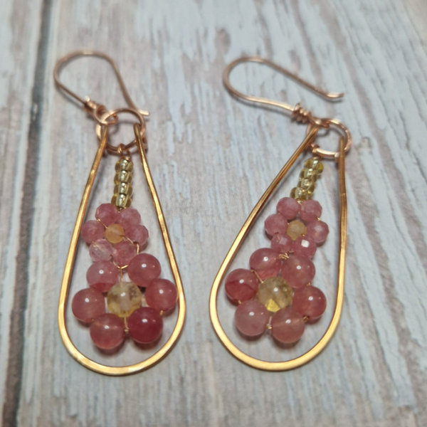 Strawberry quartz earrings