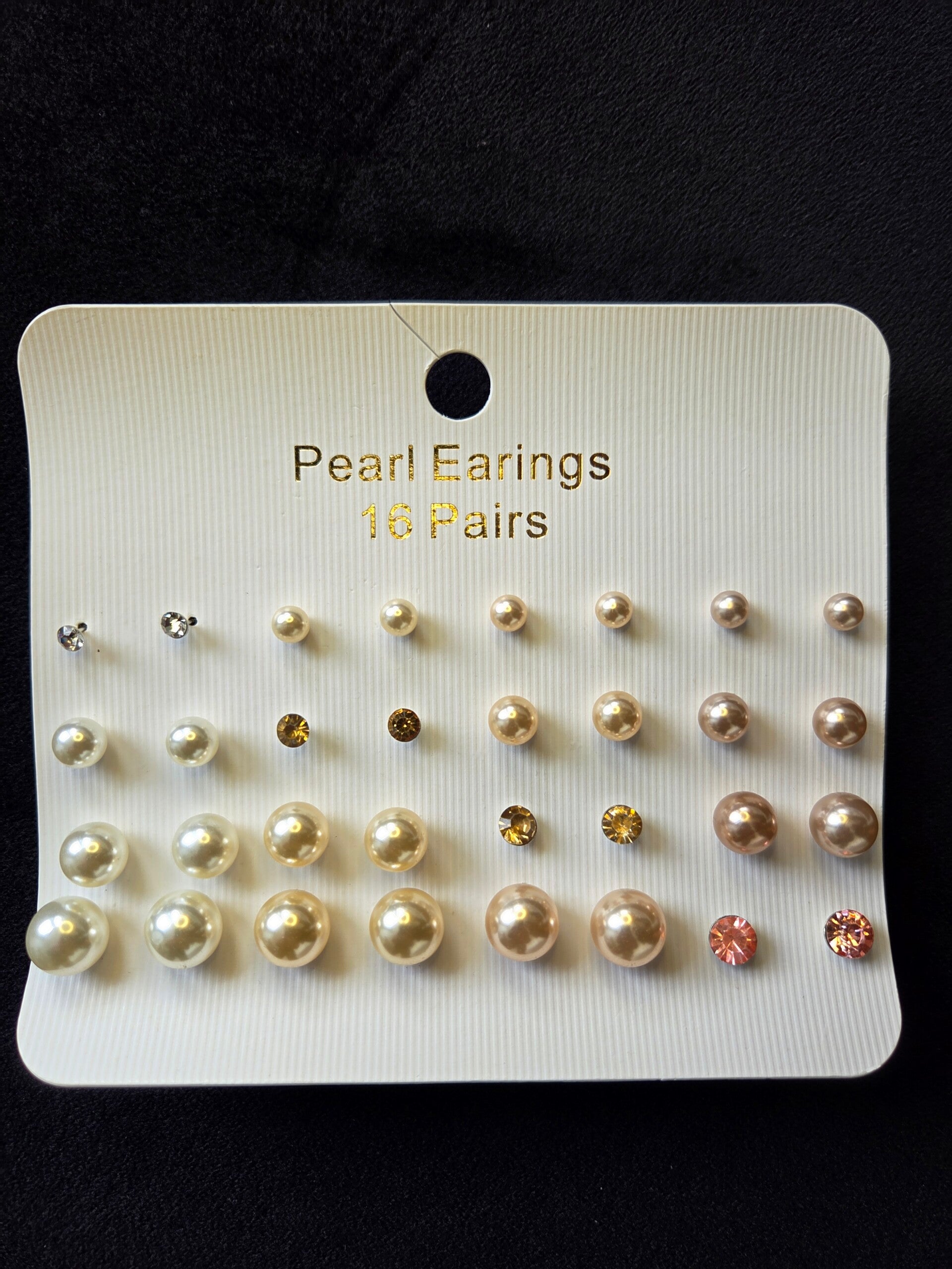 Perl Earrings set - 16 Pairs