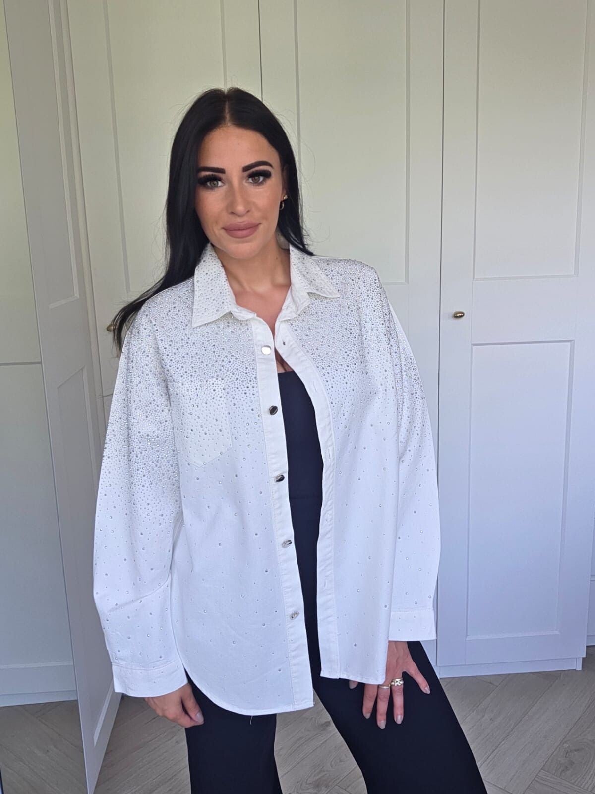 Denim sparkle blouse