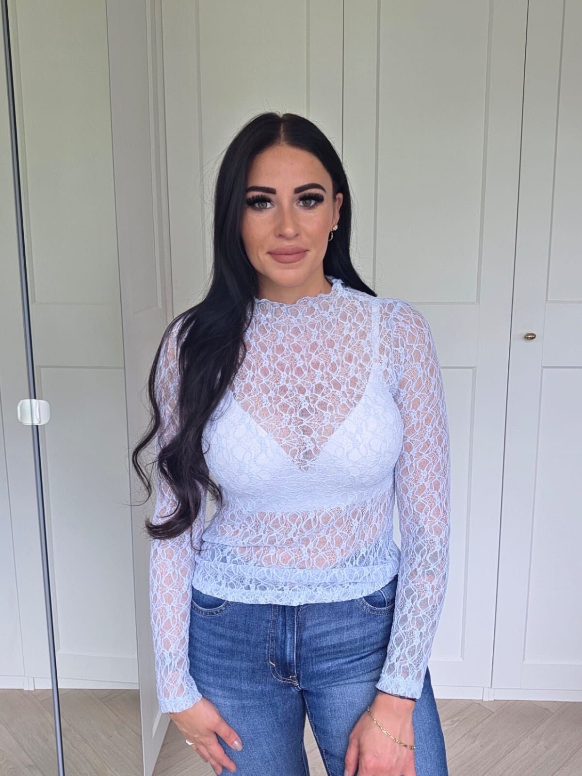 Blue lace top