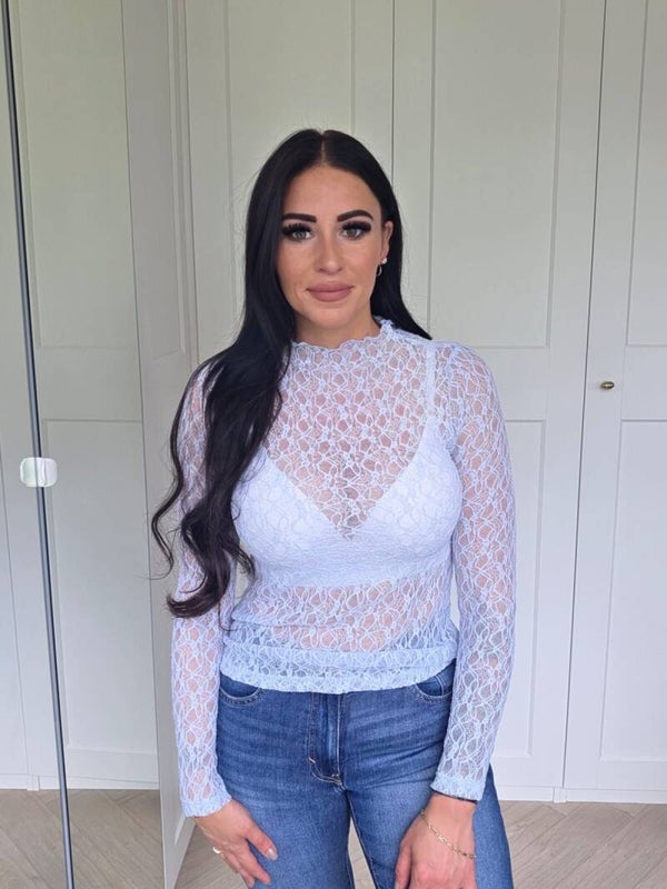Blue lace top