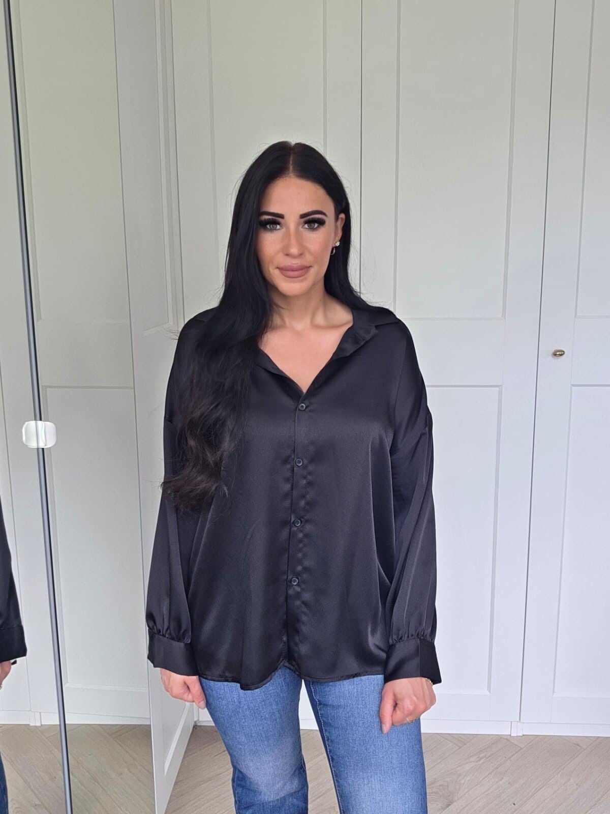 Black Satin Blouse