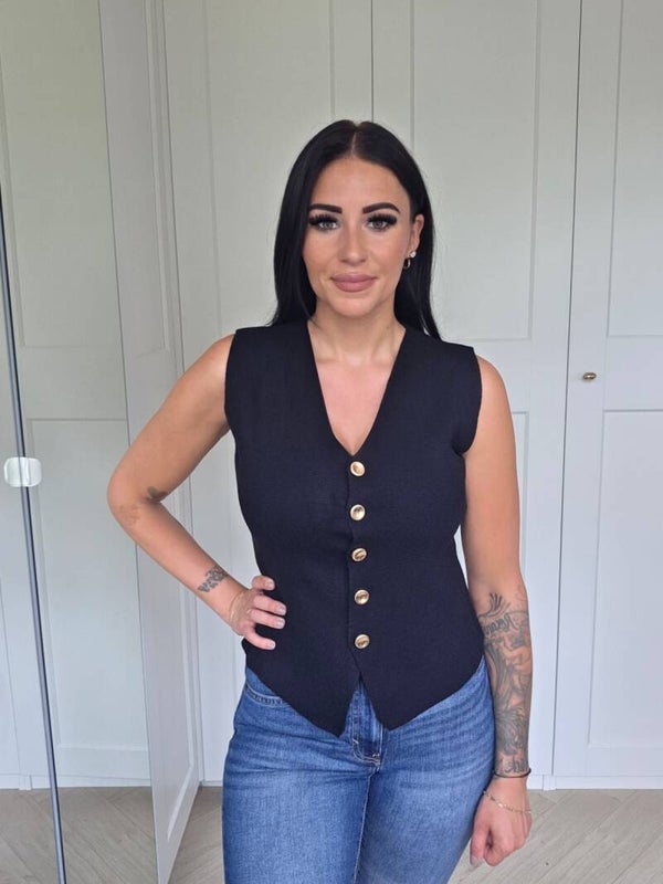 Golden button gilet