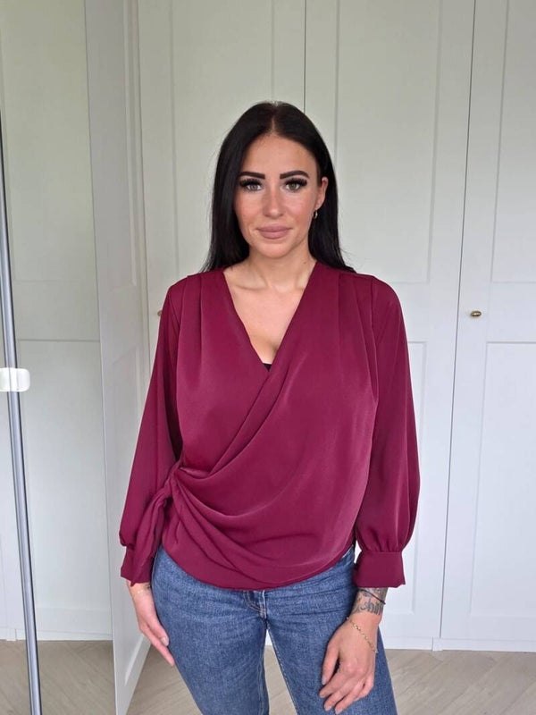 Bordeaux Wrap Blouse