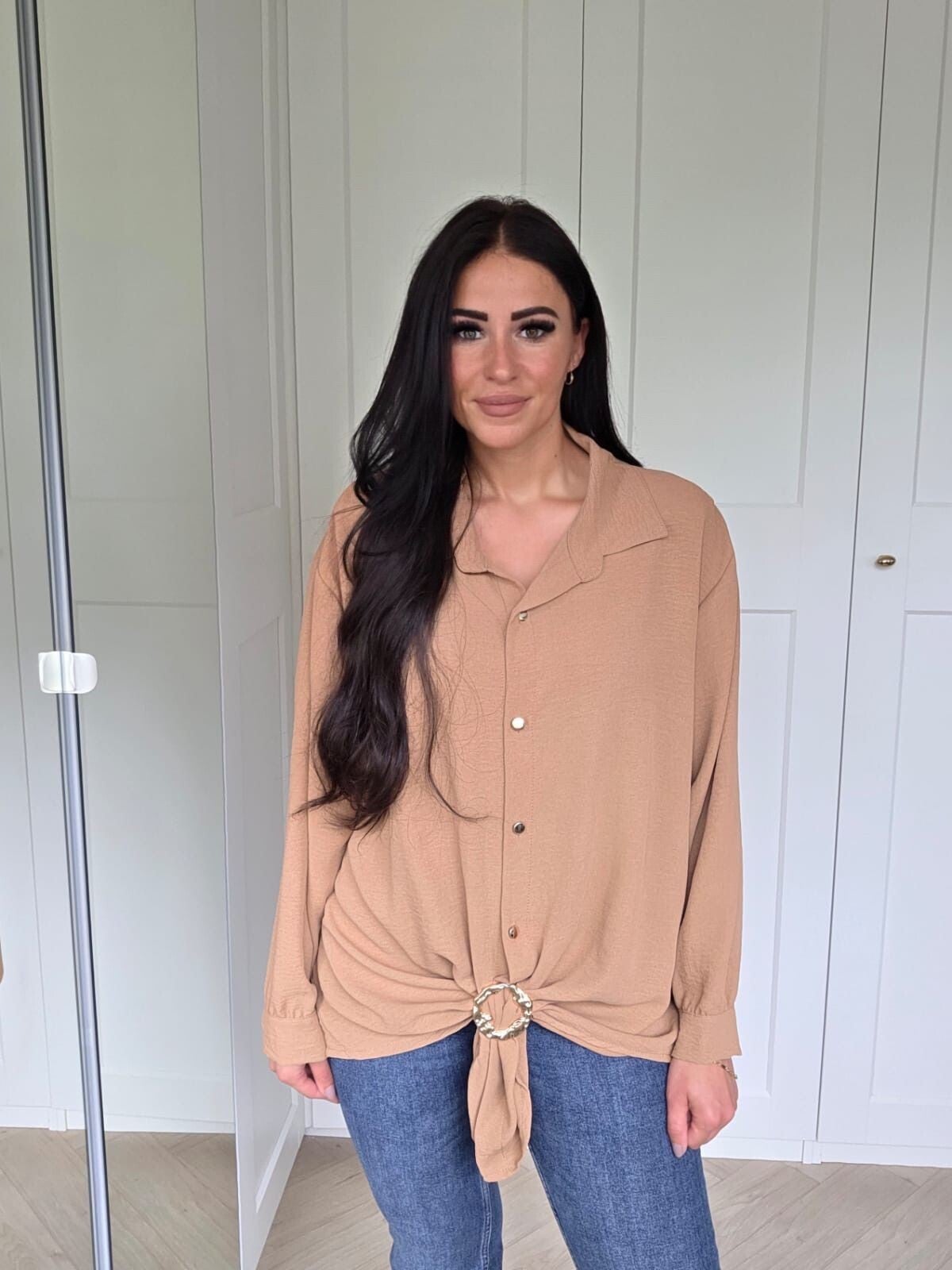 Golden buckle blouse