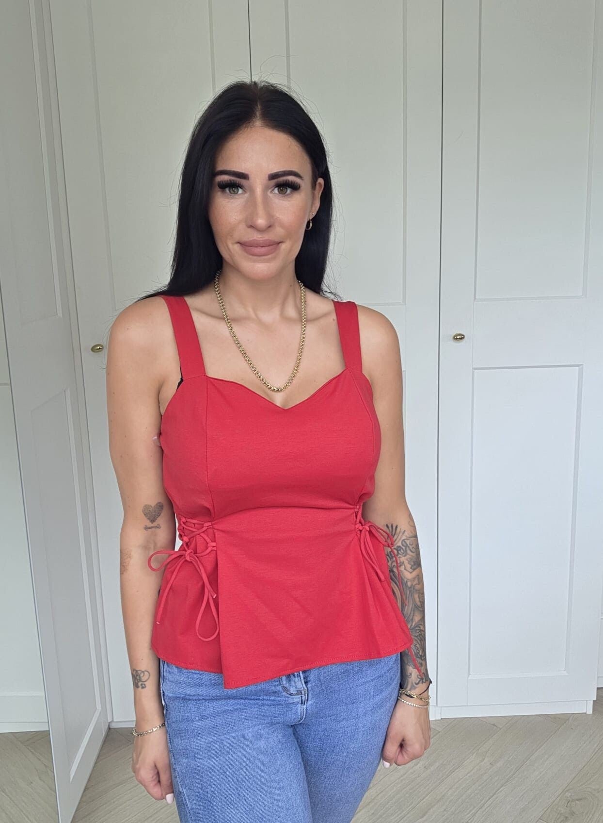 Luna lace-up top