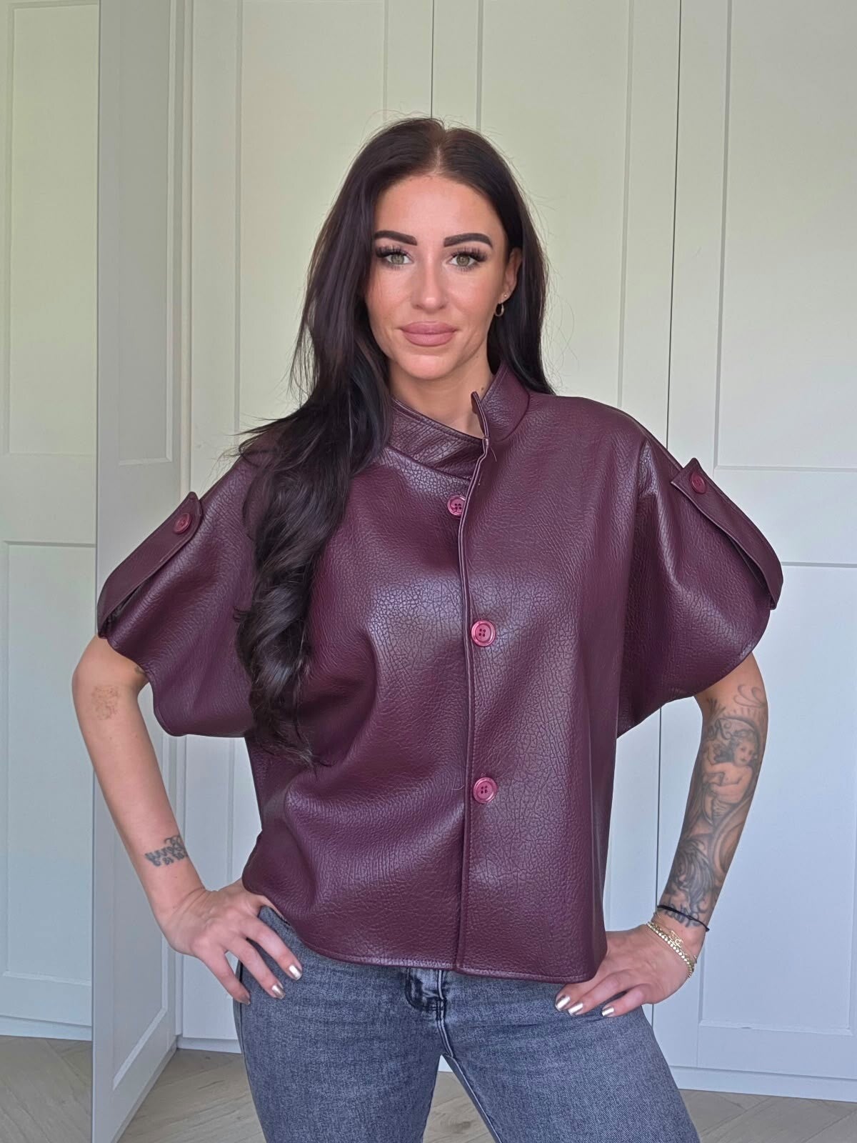 Leather look jacket