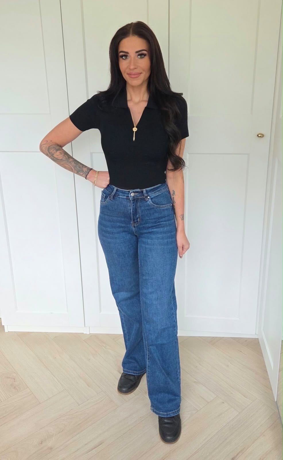 Bella stretch wide leg jeans