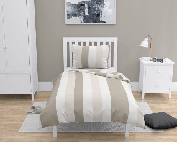 Dekbedovertrek –1 persoon – 140 x 200 cm – Lines Beige