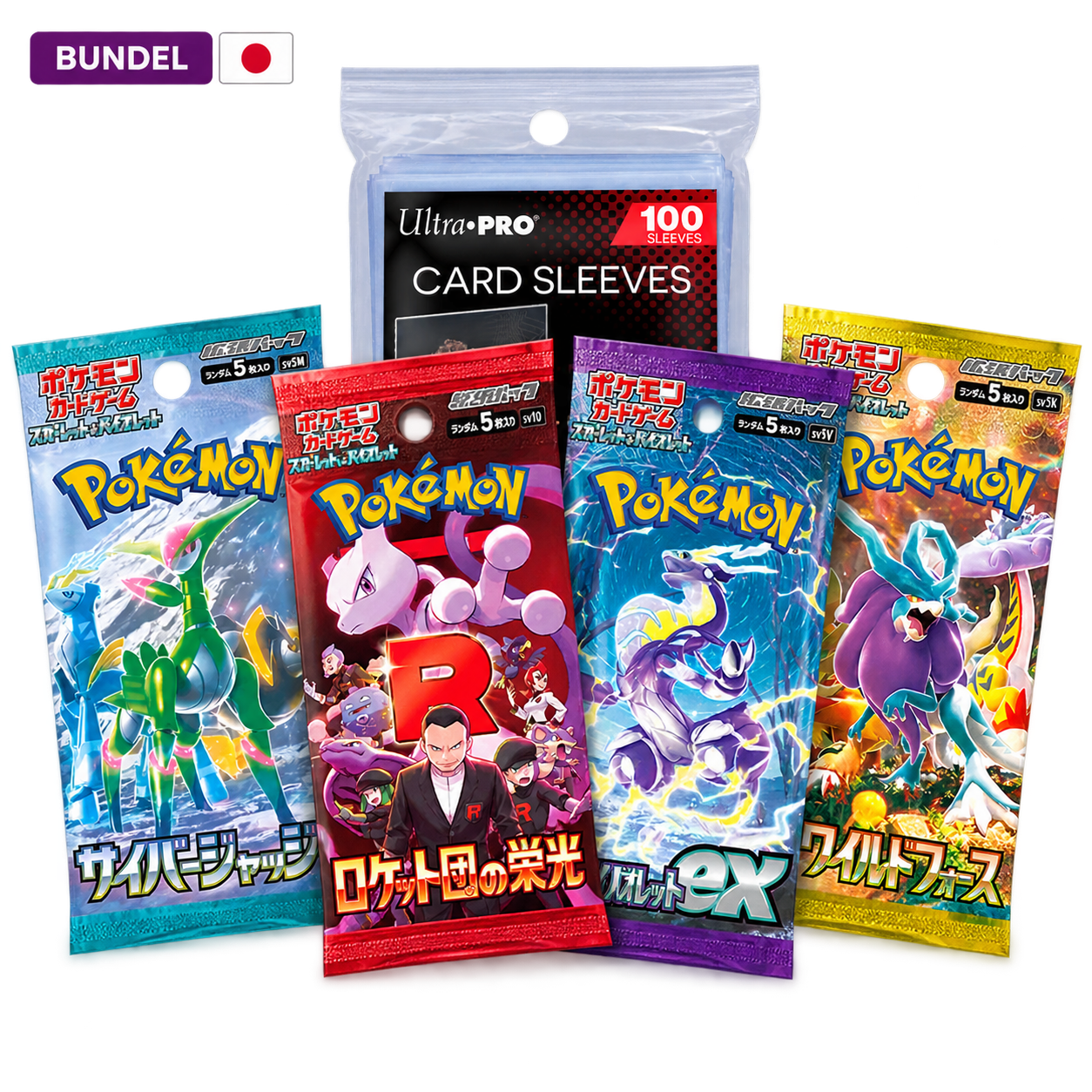 TCGAL Japanse Pokémon Booster Pack Bundel met Sleeves