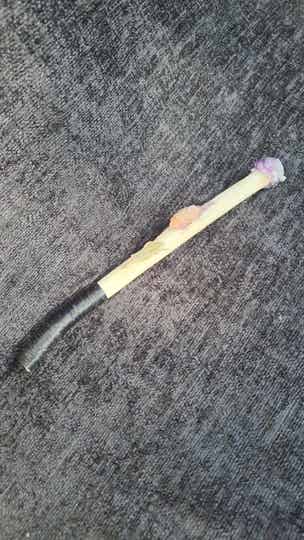 Fennel wand with amethyst and dried lavender