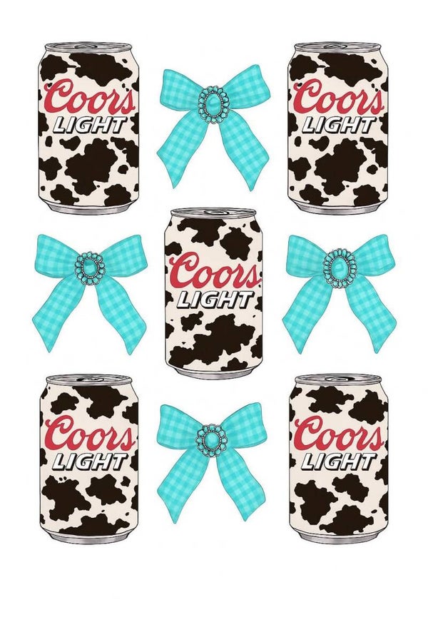Coors, Cowhide, and bows girl