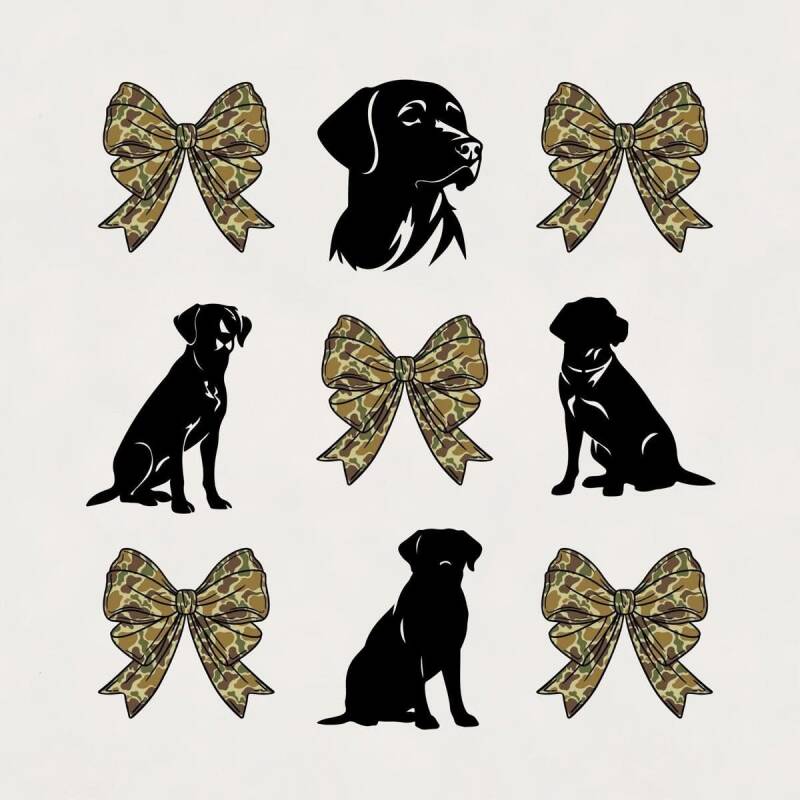 Black labs and bows kids 