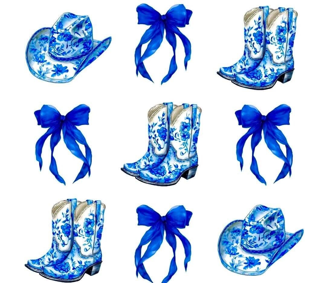 Blue bows and cowgirl boots