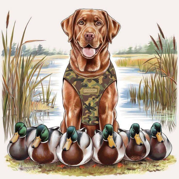 Proud duck dog