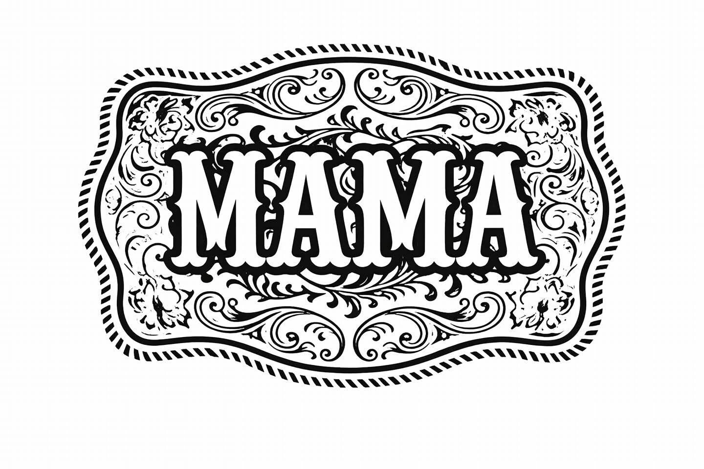 Black and white mama buckle