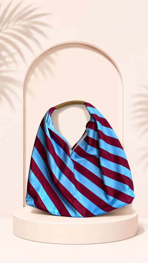 Bolso tela y piel