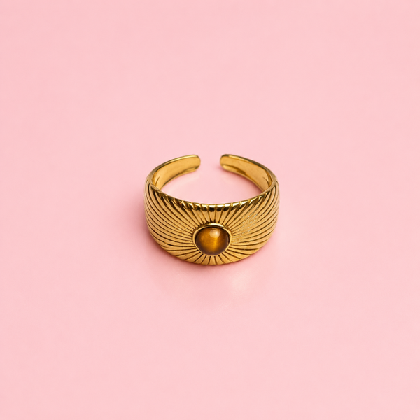 Anillo ajustable ojo de tigre