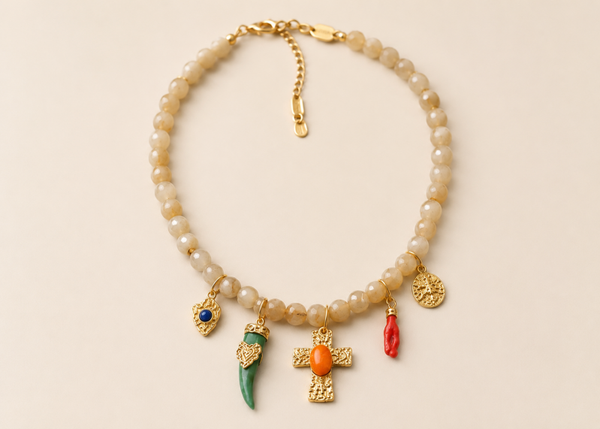 Collar abalorios perlas