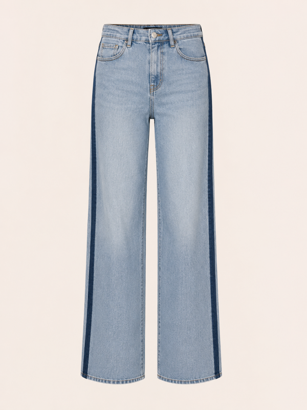 Pantalones jeans raya wide leg