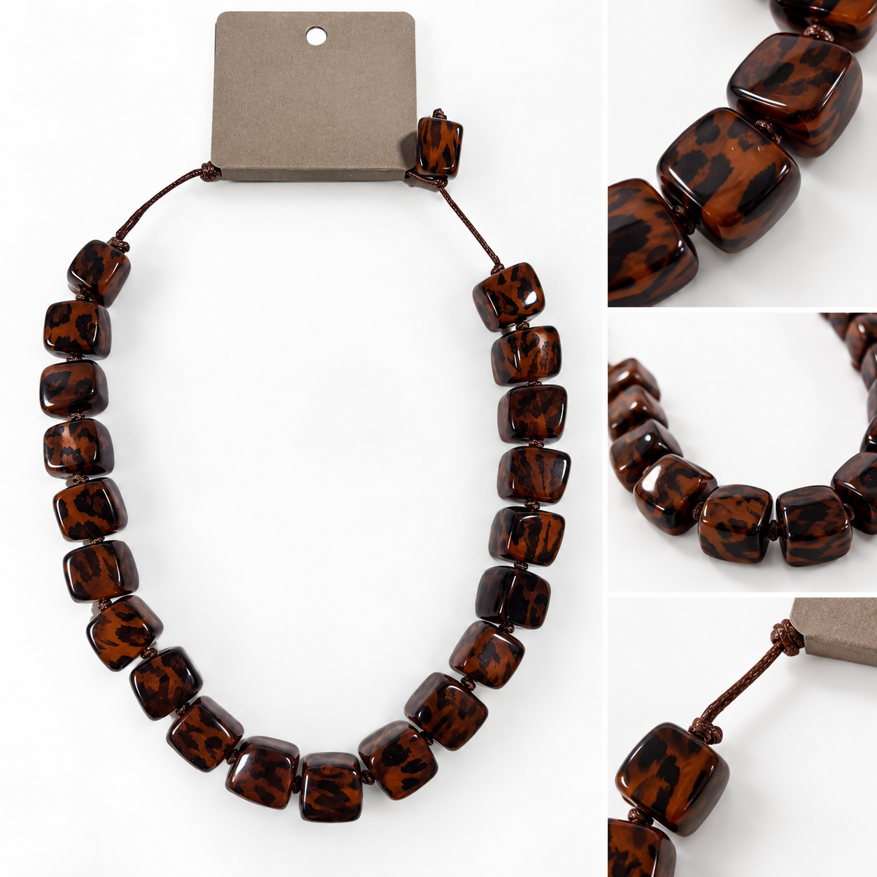 Collar resina marron
