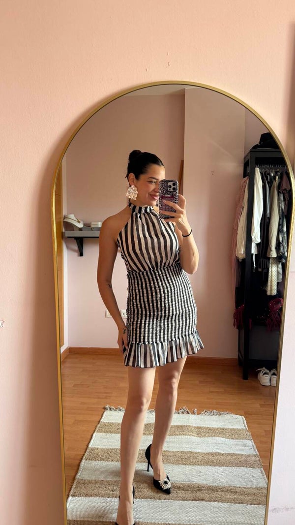 Vestido rayas halter