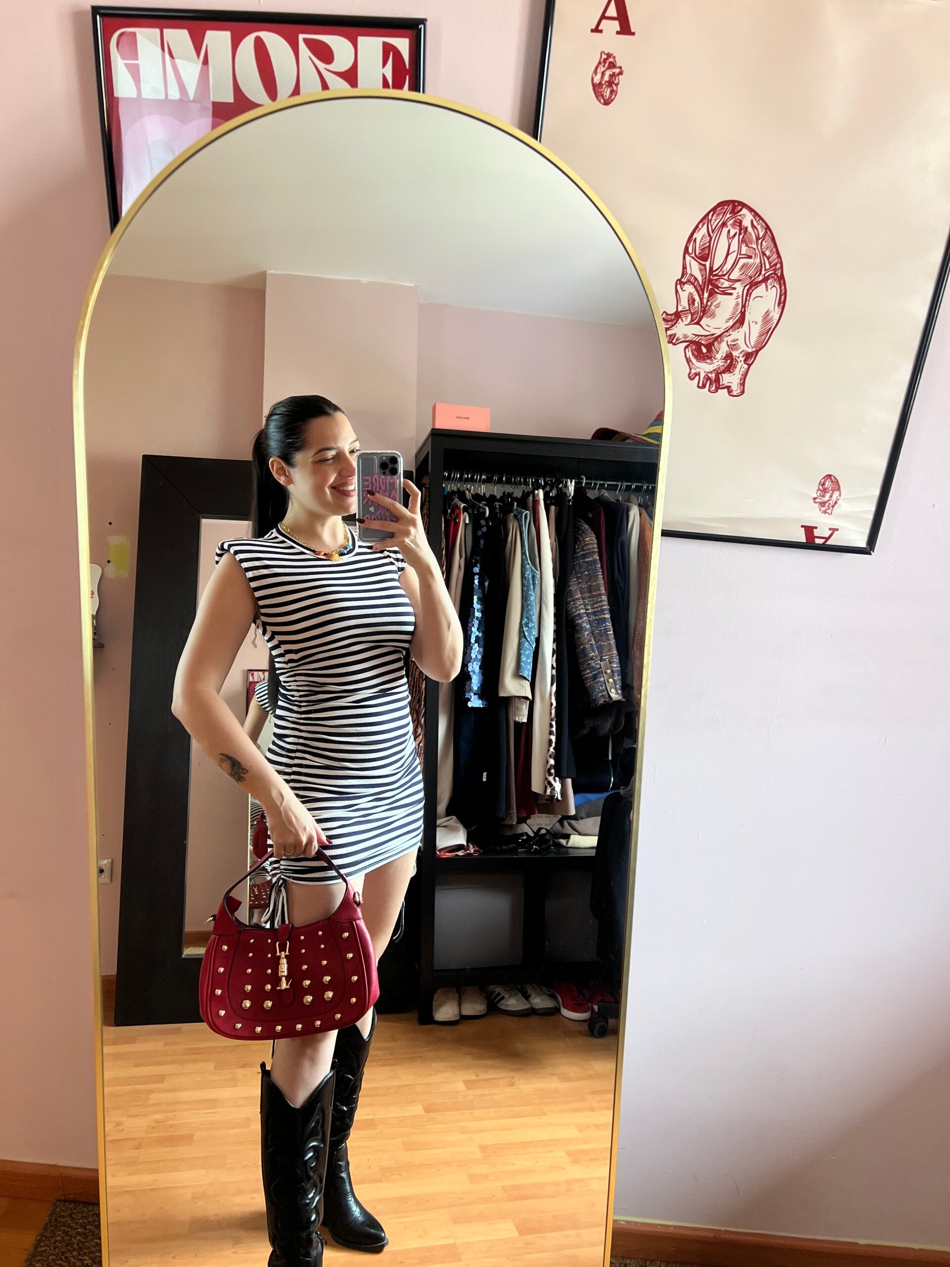 Vestido fruncido rayas canale