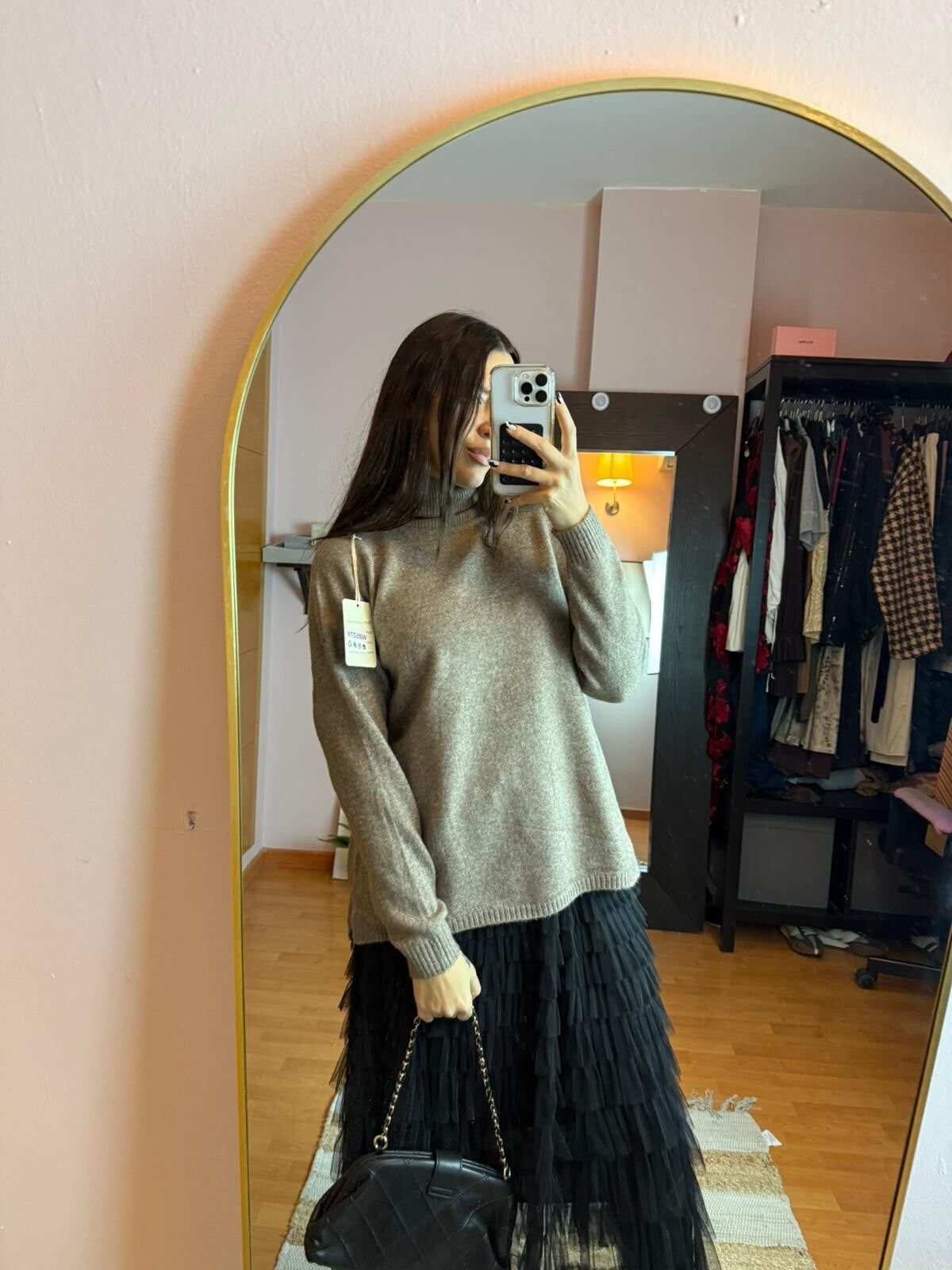 Jersey Alba oversize taupe