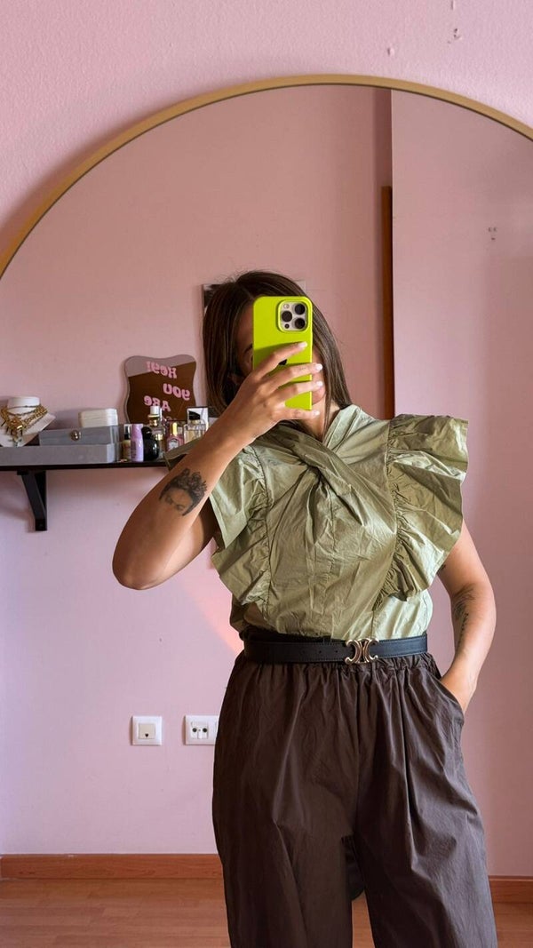 Blusa popelin volantes