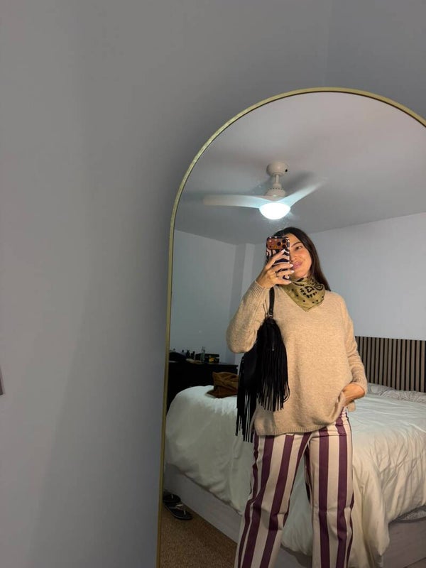 Pantalones rayas vino