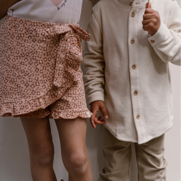 faye skirt | Leopard flower pink sand