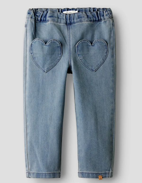 Baggy denim jeans met hart | Lil' Atelier